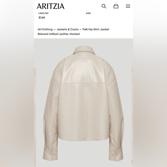 Aritzia Babaton Cream Pelli Shirt Jacket. Women’s Size XS - Picture 2 of 6